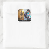 デザイン独自の2フォトコラージュ スクエアシール (バッグ)