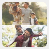 デザイン独自の2フォトコラージュ スクエアシール (正面)