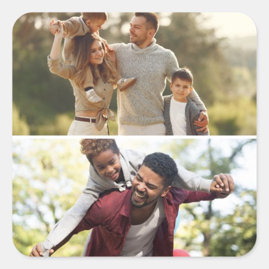 デザイン独自の2フォトコラージュ スクエアシール (正面)