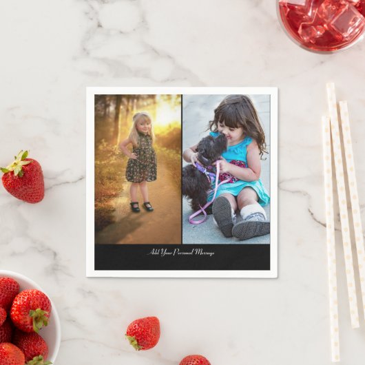 デザイン独自の2フォトコラージュ スタンダードカクテルナプキン (インサイチュ)