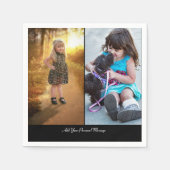 デザイン独自の2フォトコラージュ スタンダードカクテルナプキン (正面)