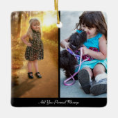 デザイン独自の2フォトコラージュ セラミックオーナメント (正面)