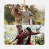 デザイン独自の2フォトコラージュ セラミックオーナメント (裏面)