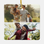 デザイン独自の2フォトコラージュ セラミックオーナメント (正面)