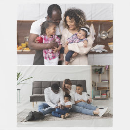 デザイン独自の2フォトコラージュ フリースブランケット