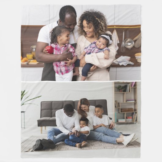 デザイン独自の2フォトコラージュ フリースブランケット (正面)