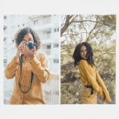 デザイン独自の2フォトコラージュ フリースブランケット (正面(横))