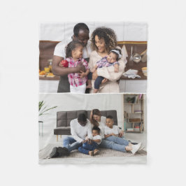 デザイン独自の2フォトコラージュ フリースブランケット