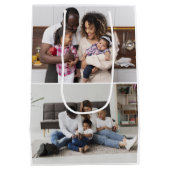 デザイン独自の2フォトコラージュ ミディアムペーパーバッグ (裏面)