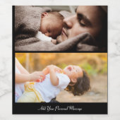 デザイン独自の2フォトコラージュ ワインラベル (シングルラベル)