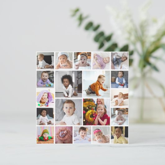 デザイン独自の20フォトコラージュ サンキューカード (スタンド正面)