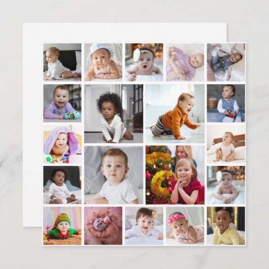 デザイン独自の20フォトコラージュ シーズンカード (正面/裏面)