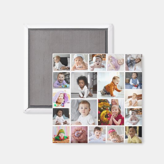デザイン独自の20フォトコラージュ マグネット (正面/裏面)