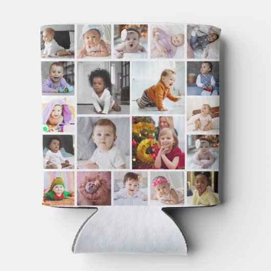 デザイン独自の20フォトコラージュ 缶クーラー (裏面)