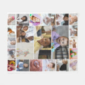 デザイン独自の22フォトコラージュのポスター フリースブランケット (正面(横))