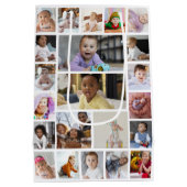 デザイン独自の22フォトコラージュの額縁のアート ミディアムペーパーバッグ (裏面)