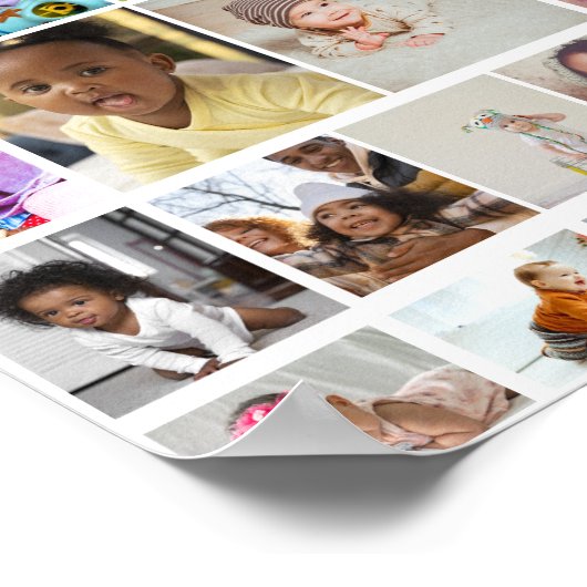 デザイン独自の25フォトコラージュのポスター ポスター (角)