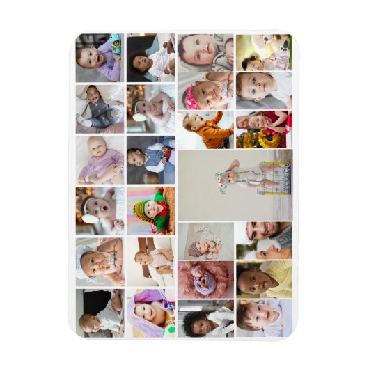 デザイン独自の25フォトコラージュの額縁のアート マグネット (縦)
