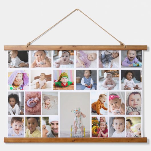 デザイン独自の25フォトコラージュの額縁のアート 吊り下げ型タペストリー (正面)