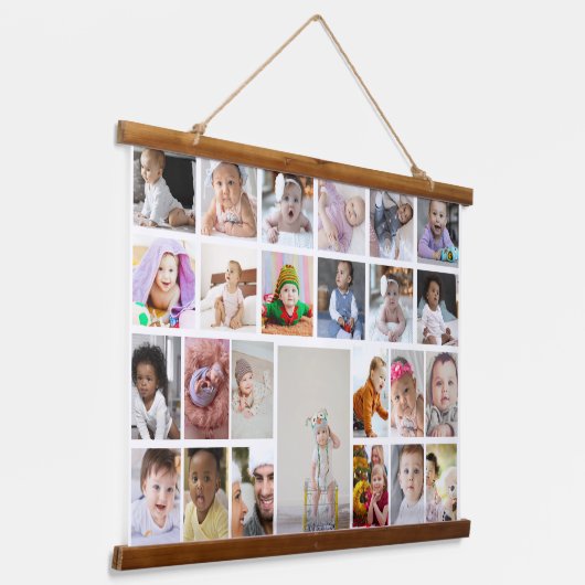 デザイン独自の25フォトコラージュの額縁のアート 吊り下げ型タペストリー (傾斜あり)
