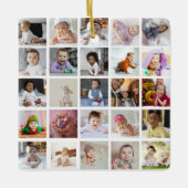 デザイン独自の25フォトコラージュ セラミックオーナメント (正面)