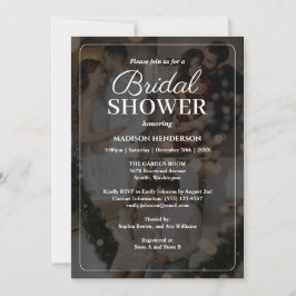 デザイン独自の3フォトコラージュブライダルシャワー 招待状