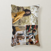 デザイン独自の3フォトコラージュ アクセントクッション (正面(垂直))