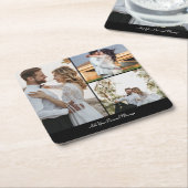 デザイン独自の3フォトコラージュ スクエアペーパーコースター (アングル)