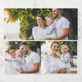 デザイン独自の3フォトコラージュ スパークリングワインラベル (シングルラベル)