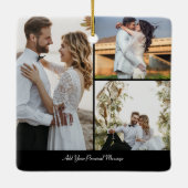 デザイン独自の3フォトコラージュ セラミックオーナメント (裏面)