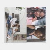 デザイン独自の3フォトコラージュ フリースブランケット (正面(横))