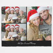 デザイン独自の3フォトコラージュ フリースブランケット (正面(横))