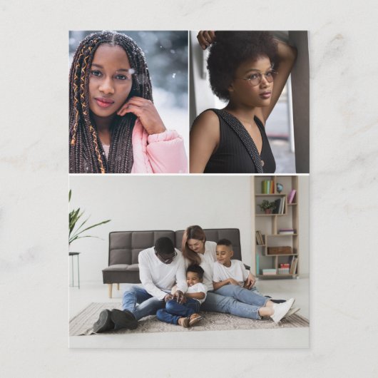 デザイン独自の3フォトコラージュ ポストカード (正面)