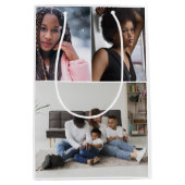 デザイン独自の3フォトコラージュ ミディアムペーパーバッグ (正面)