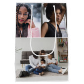 デザイン独自の3フォトコラージュ ミディアムペーパーバッグ (裏面)