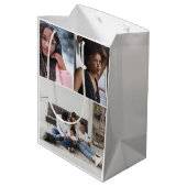 デザイン独自の3フォトコラージュ ミディアムペーパーバッグ (裏面アングル)