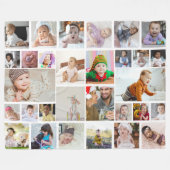 デザイン独自の30フォトコラージュのポスター フリースブランケット (正面(横))