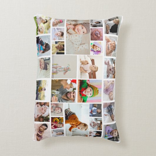デザイン独自の30フォトコラージュ アクセントクッション (裏面(縦))