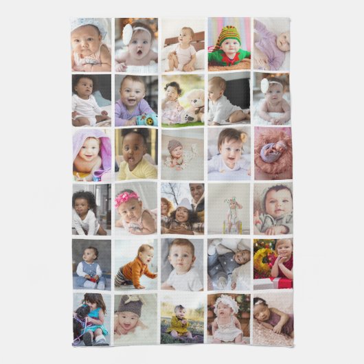 デザイン独自の30フォトコラージュ キッチンタオル (縦)