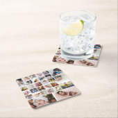 デザイン独自の30フォトコラージュ スクエアペーパーコースター (インサイチュ)