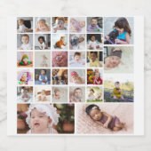 デザイン独自の30フォトコラージュ スパークリングワインラベル (シングルラベル)