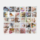 デザイン独自の30フォトコラージュ フリースブランケット (正面(横))