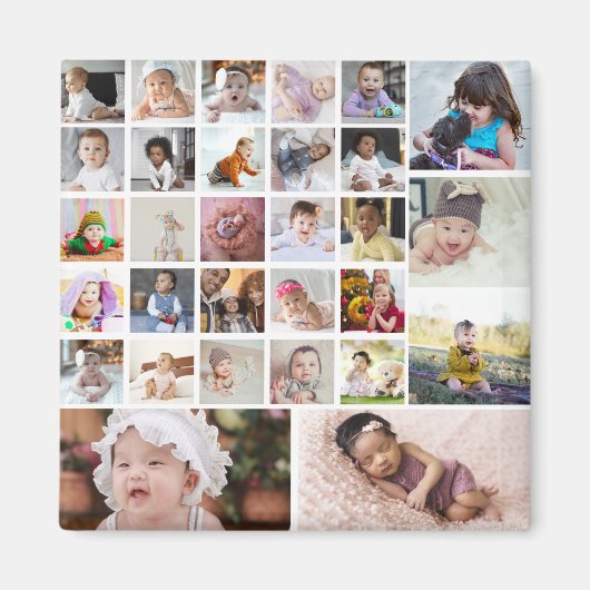 デザイン独自の30フォトコラージュ マグネット (正面)