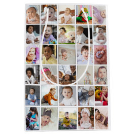 デザイン独自の30フォトコラージュ ミディアムペーパーバッグ