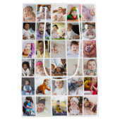 デザイン独自の30フォトコラージュ ミディアムペーパーバッグ (裏面)