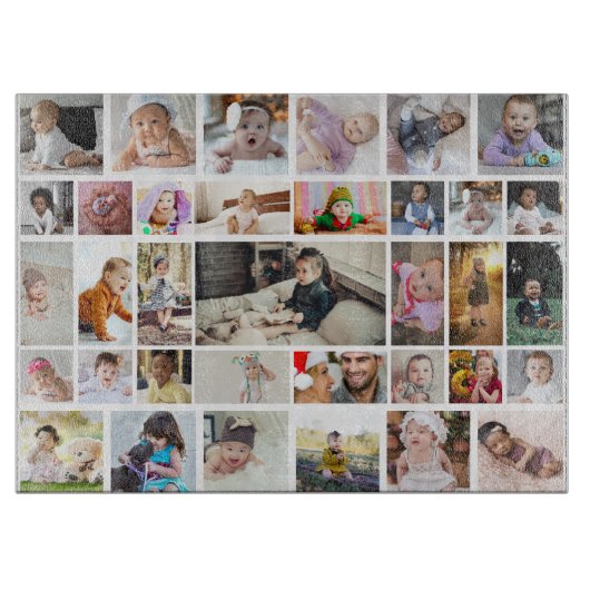 デザイン独自の35フォトコラージュのポスター カッティングボード (正面)