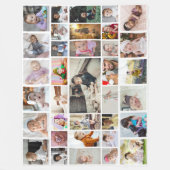 デザイン独自の35フォトコラージュのポスター フリースブランケット (正面)