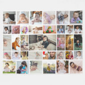 デザイン独自の35フォトコラージュのポスター フリースブランケット (正面(横))