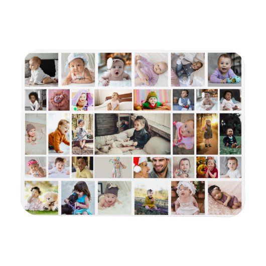 デザイン独自の35フォトコラージュのポスター マグネット (横)