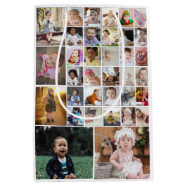 デザイン独自の35フォトコラージュ ミディアムペーパーバッグ